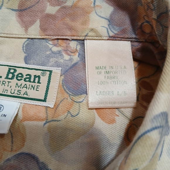 L.L. Bean Made In USA Women's Size 14 Large Vintage Floral Button Down Shirt - Picture 3 of 7